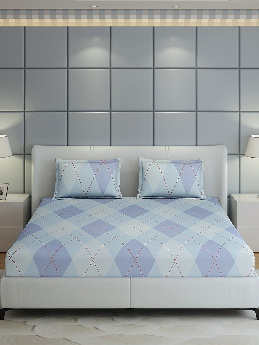 144 TC Cotton Double Bed 1 Bedsheet with 2 Pillow Covers (Fashnik)