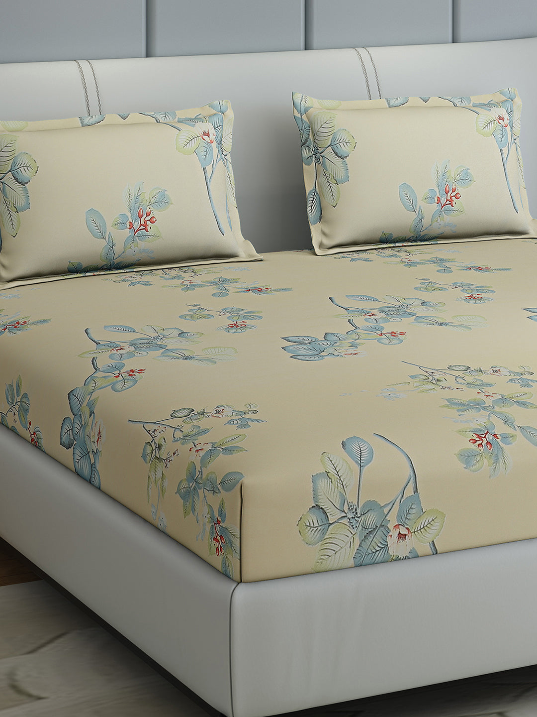 144 TC Cotton Double Bed 1 Bedsheet with 2 Pillow Covers (Fashnik)