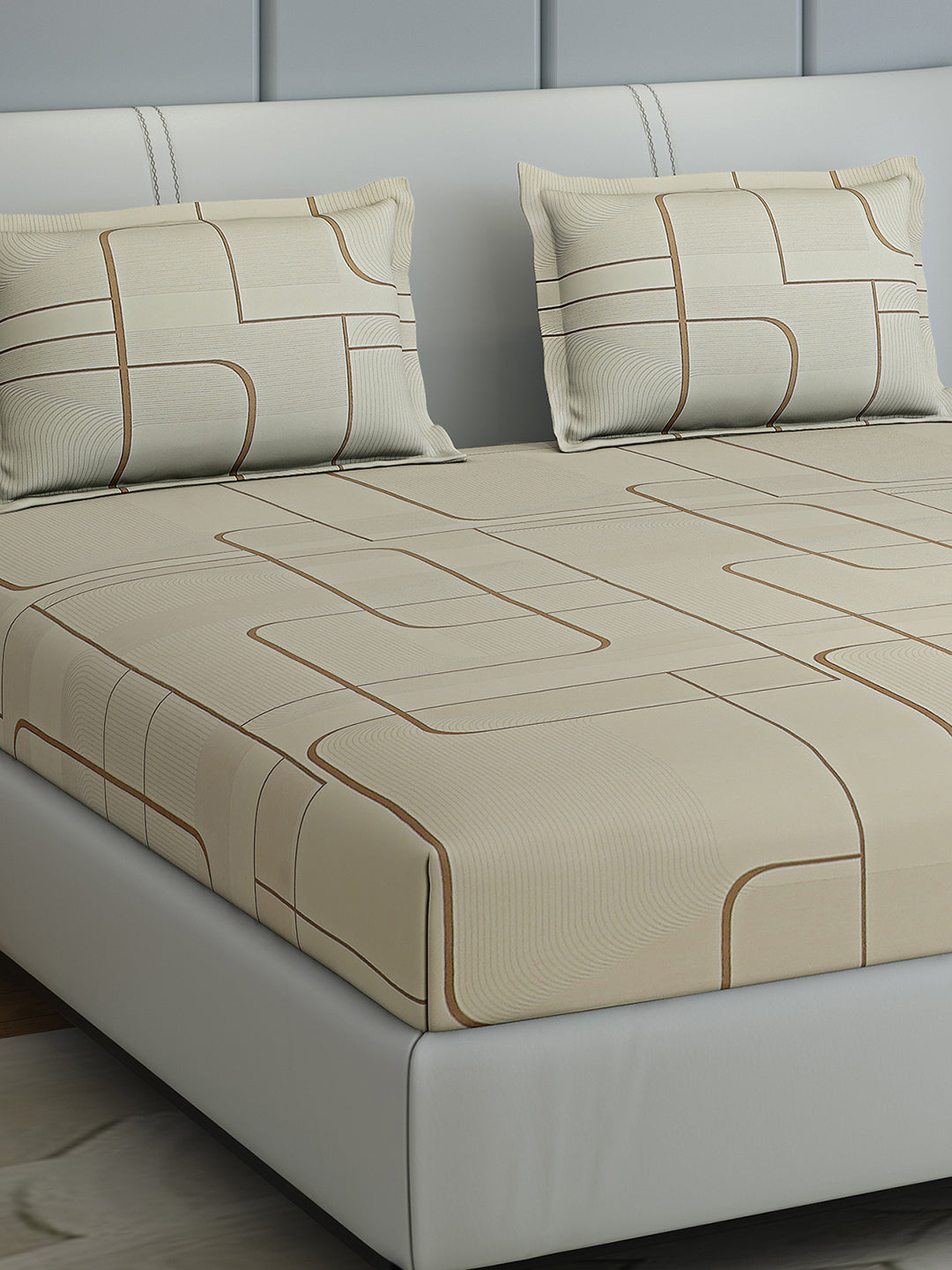 144 TC Cotton Double Bed 1 Bedsheet with 2 Pillow Covers (Fashnik)