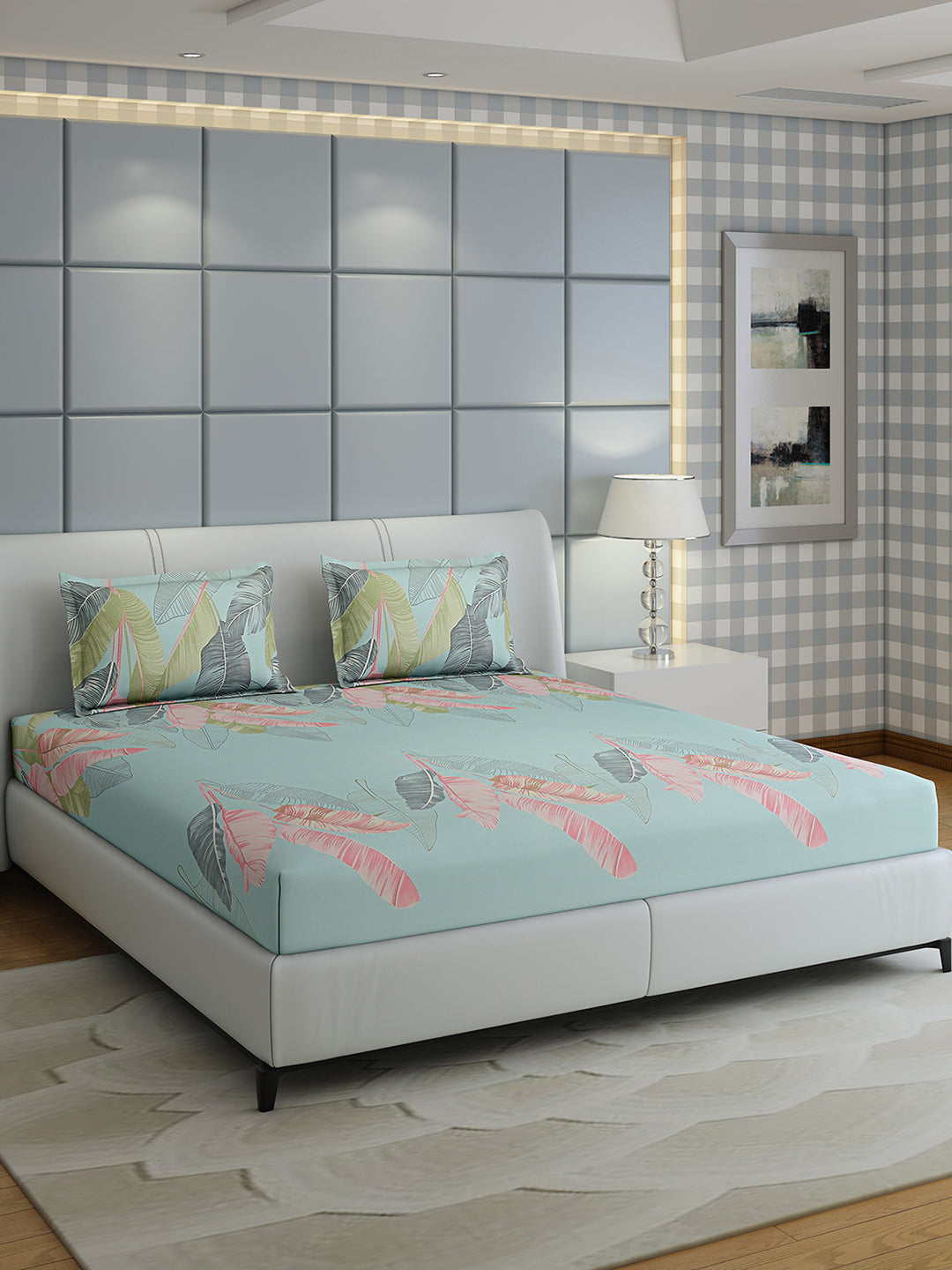 144 TC Cotton Double Bed 1 Bedsheet with 2 Pillow Covers (Fashnik)