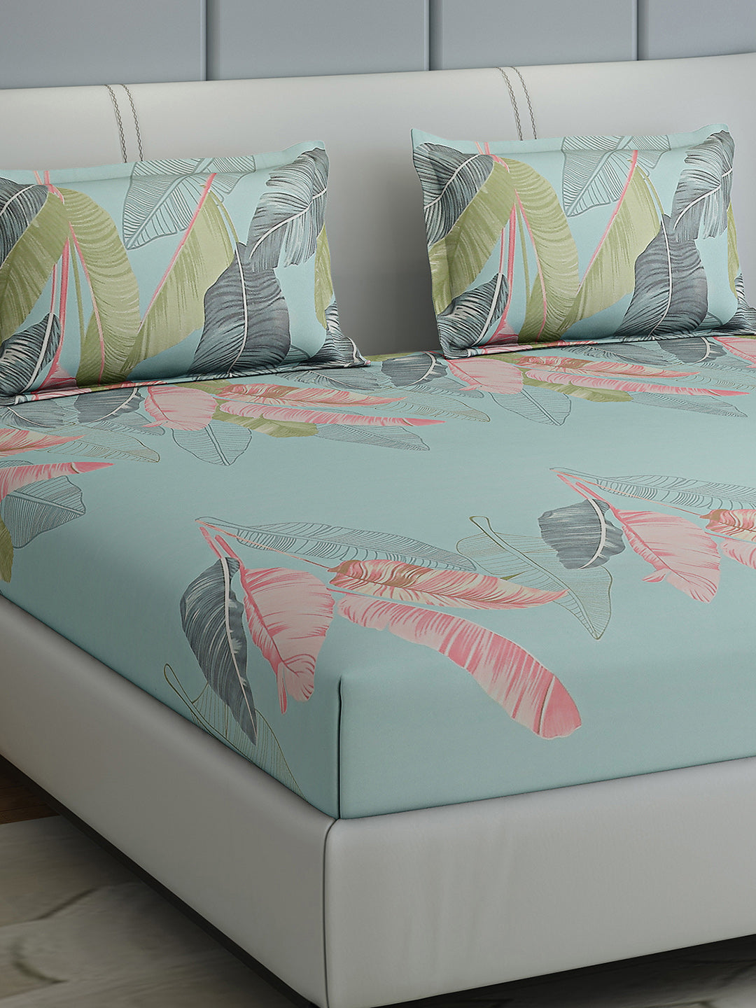 144 TC Cotton Double Bed 1 Bedsheet with 2 Pillow Covers (Fashnik)