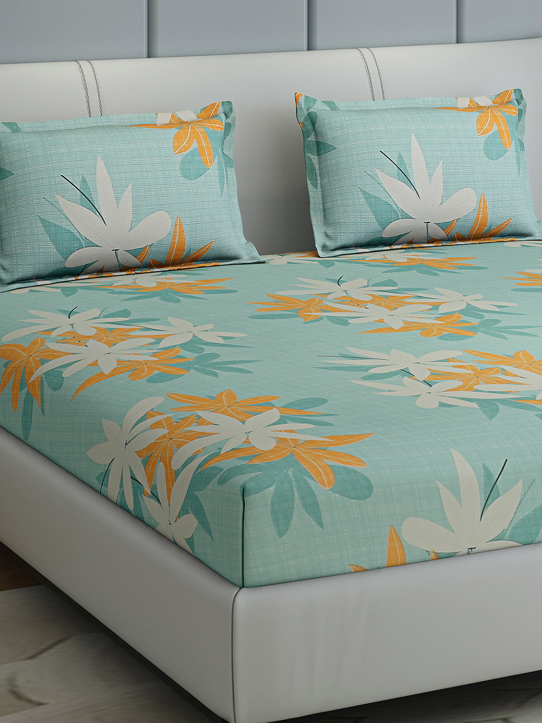 144 TC Cotton Double Bed 1 Bedsheet with 2 Pillow Covers (Fashnik)