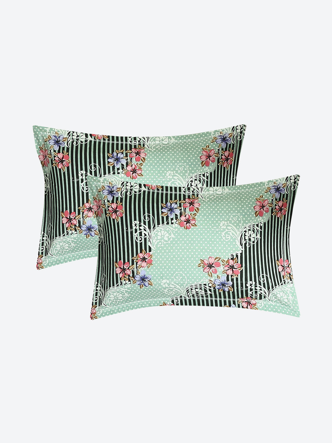 144 TC Cotton Double Bed 1 Bedsheet with 2 Pillow Covers (Fashnik)