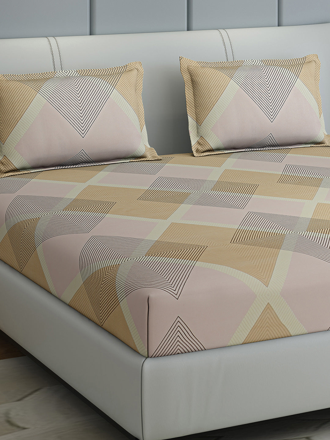 144 TC Cotton Double Bed 1 Bedsheet with 2 Pillow Covers (Fashnik)