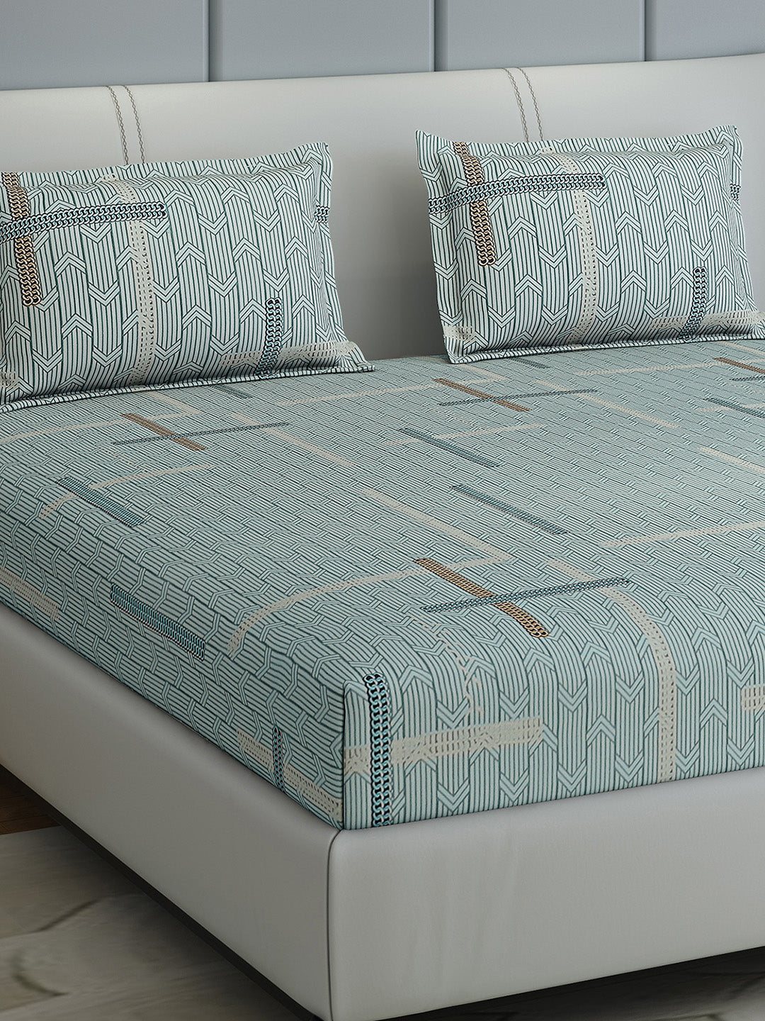 144 TC Cotton Double Bed 1 Bedsheet with 2 Pillow Covers (Fashnik)