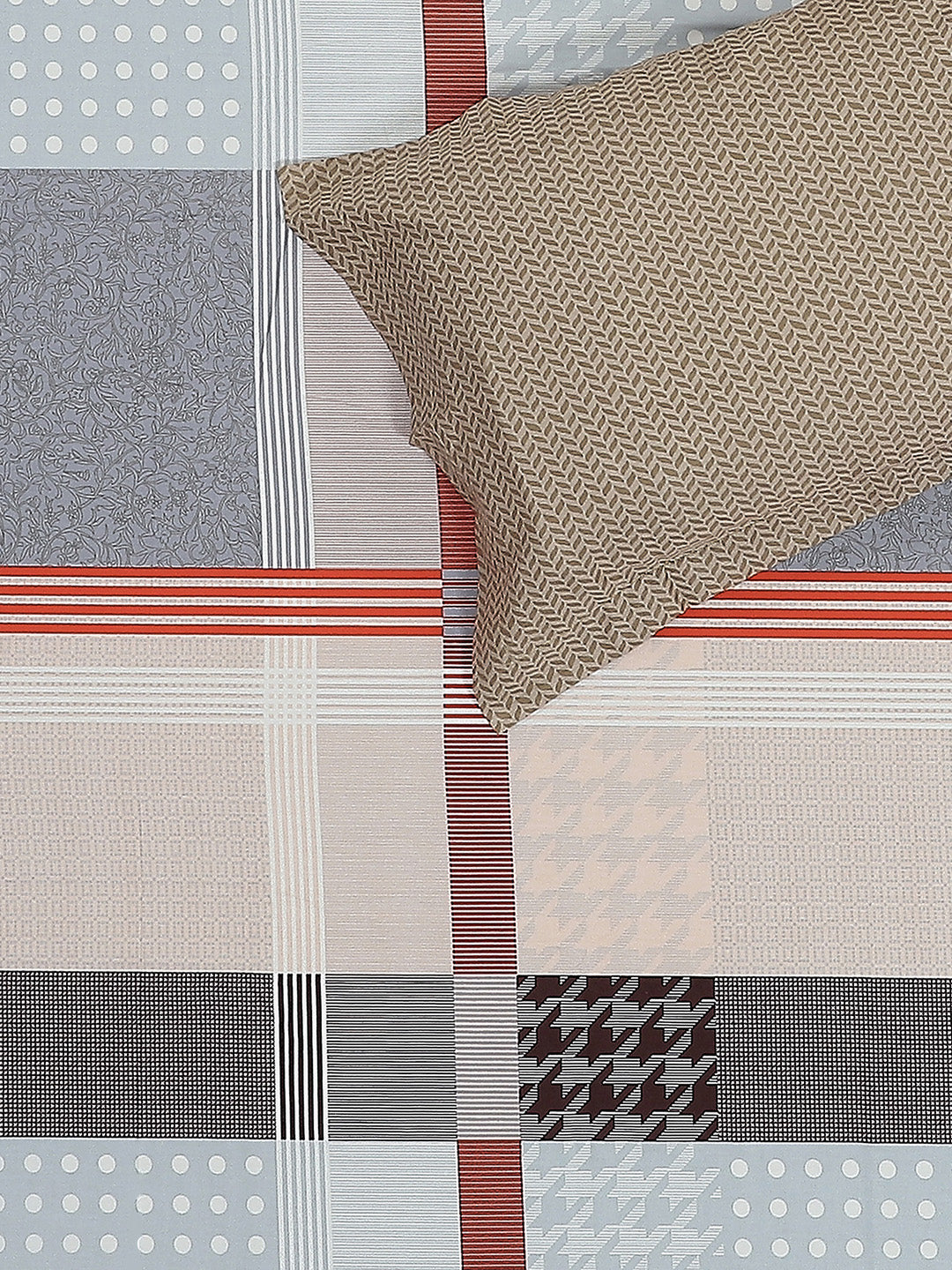 200 TC Cotton Double Bed 1 Bedsheet with 2 Pillow Covers (Ramona)