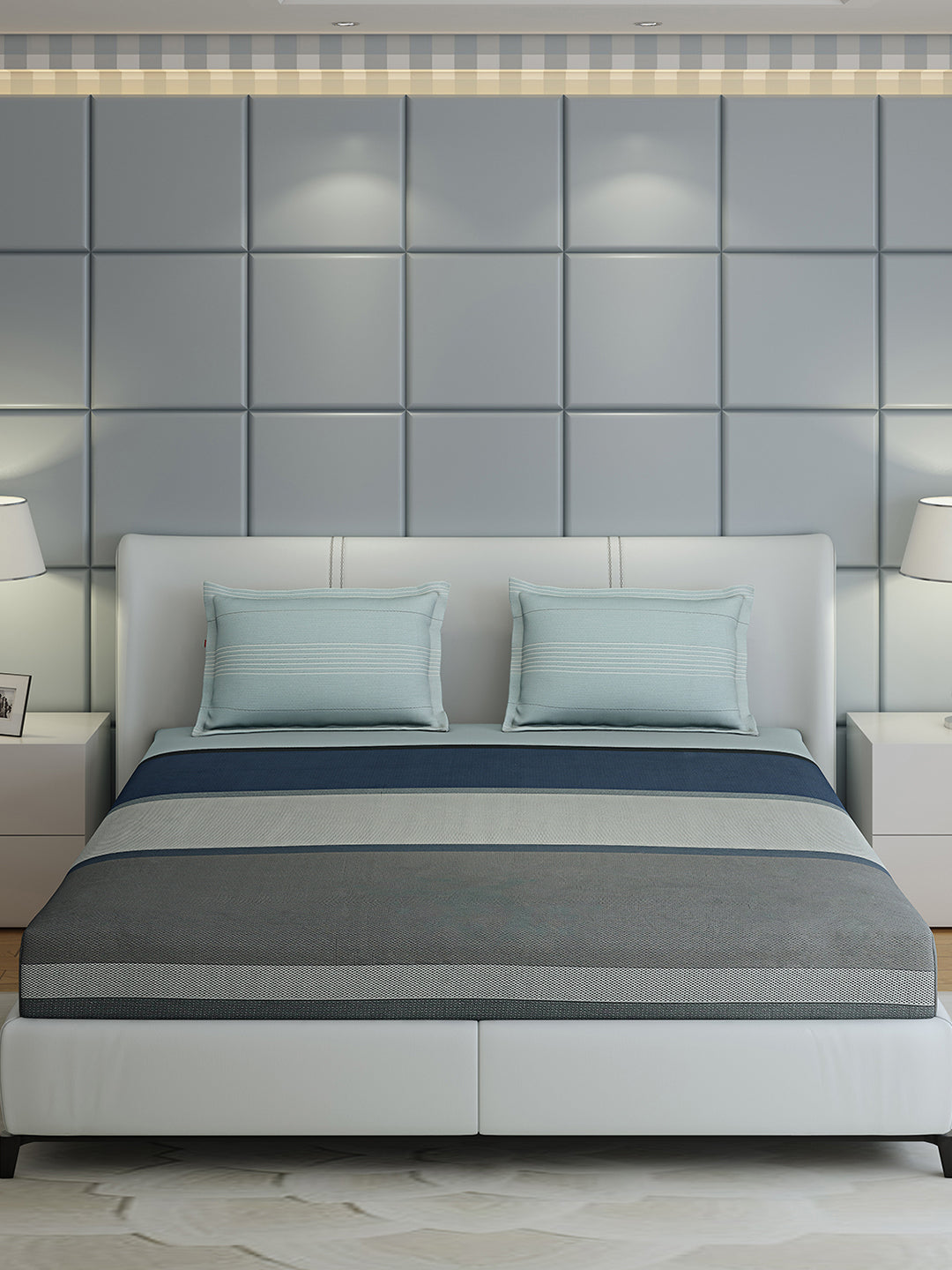 200 TC Cotton Double Bed 1 Bedsheet with 2 Pillow Covers (Ramona)