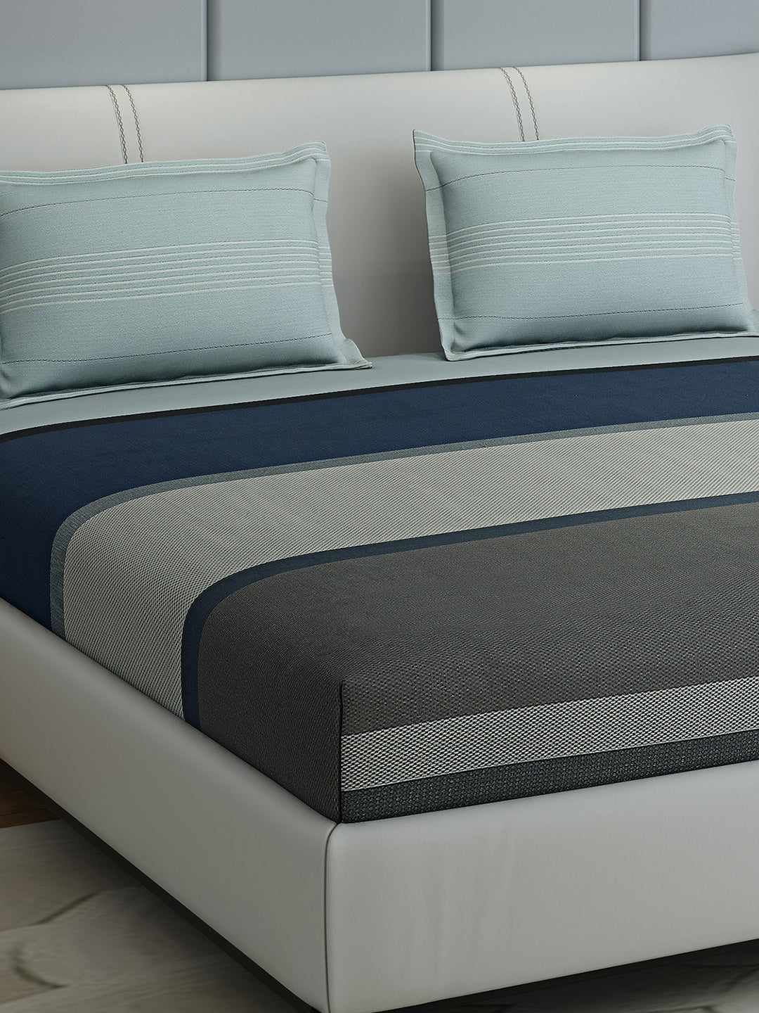 200 TC Cotton Double Bed 1 Bedsheet with 2 Pillow Covers (Ramona)