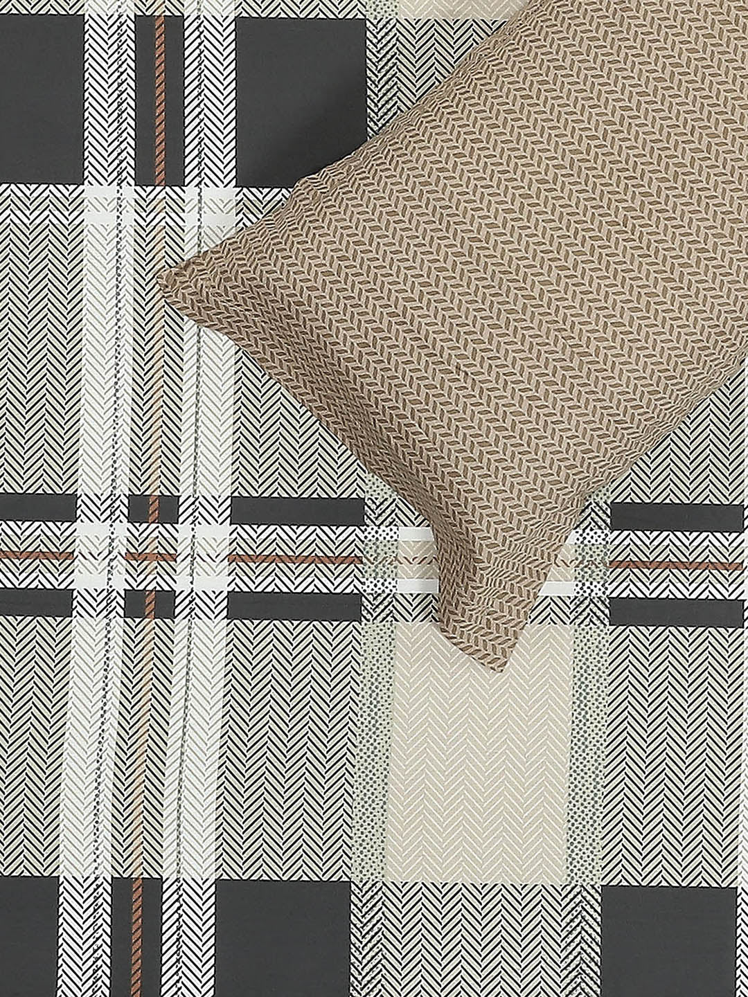 200 TC Cotton Double Bed 1 Bedsheet with 2 Pillow Covers (Ramona)