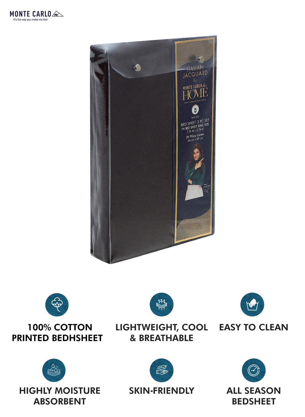 400 TC Cotton Double Bedsheet with 2 Pillow Covers