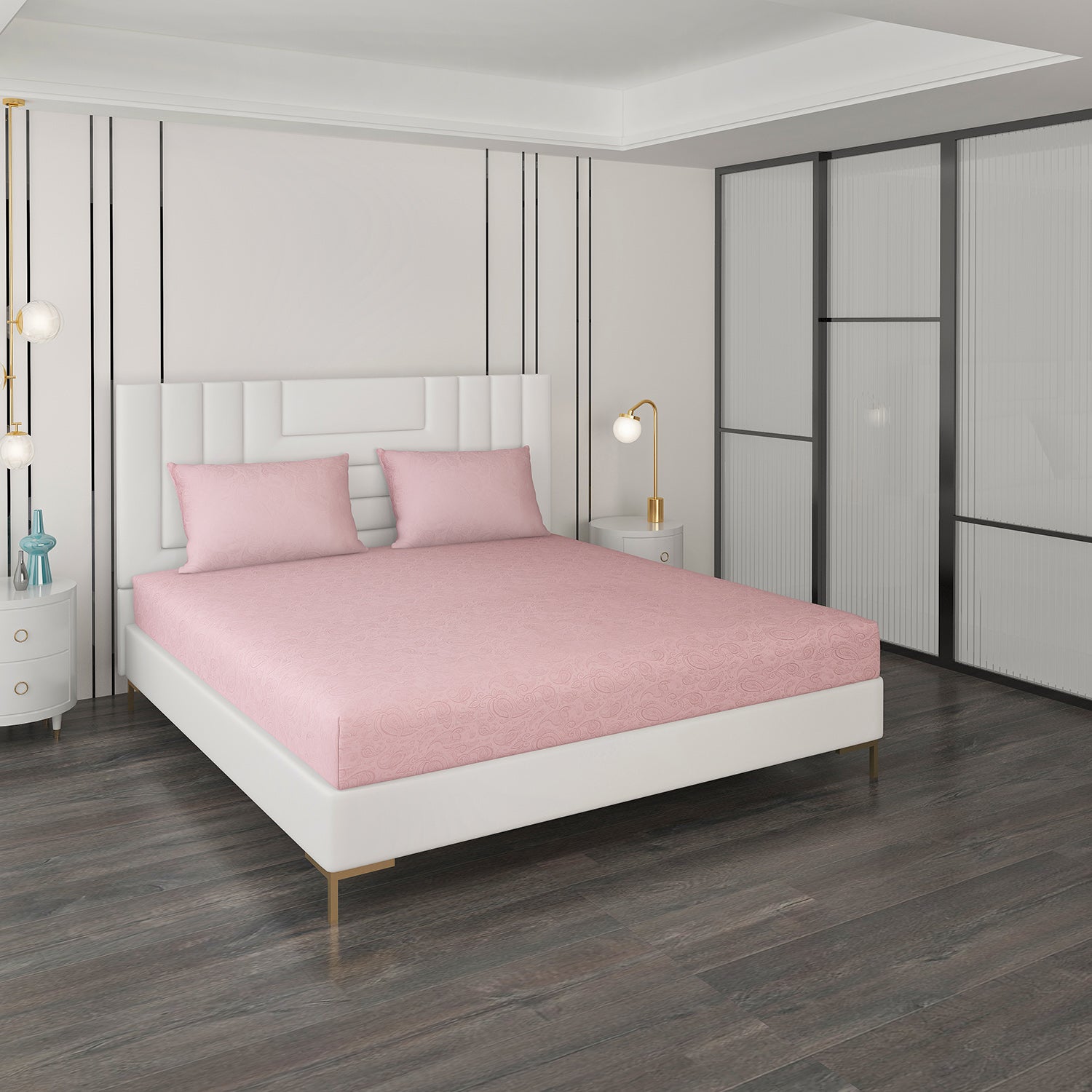 400 TC Cotton Double Bedsheet with 2 Pillow Covers