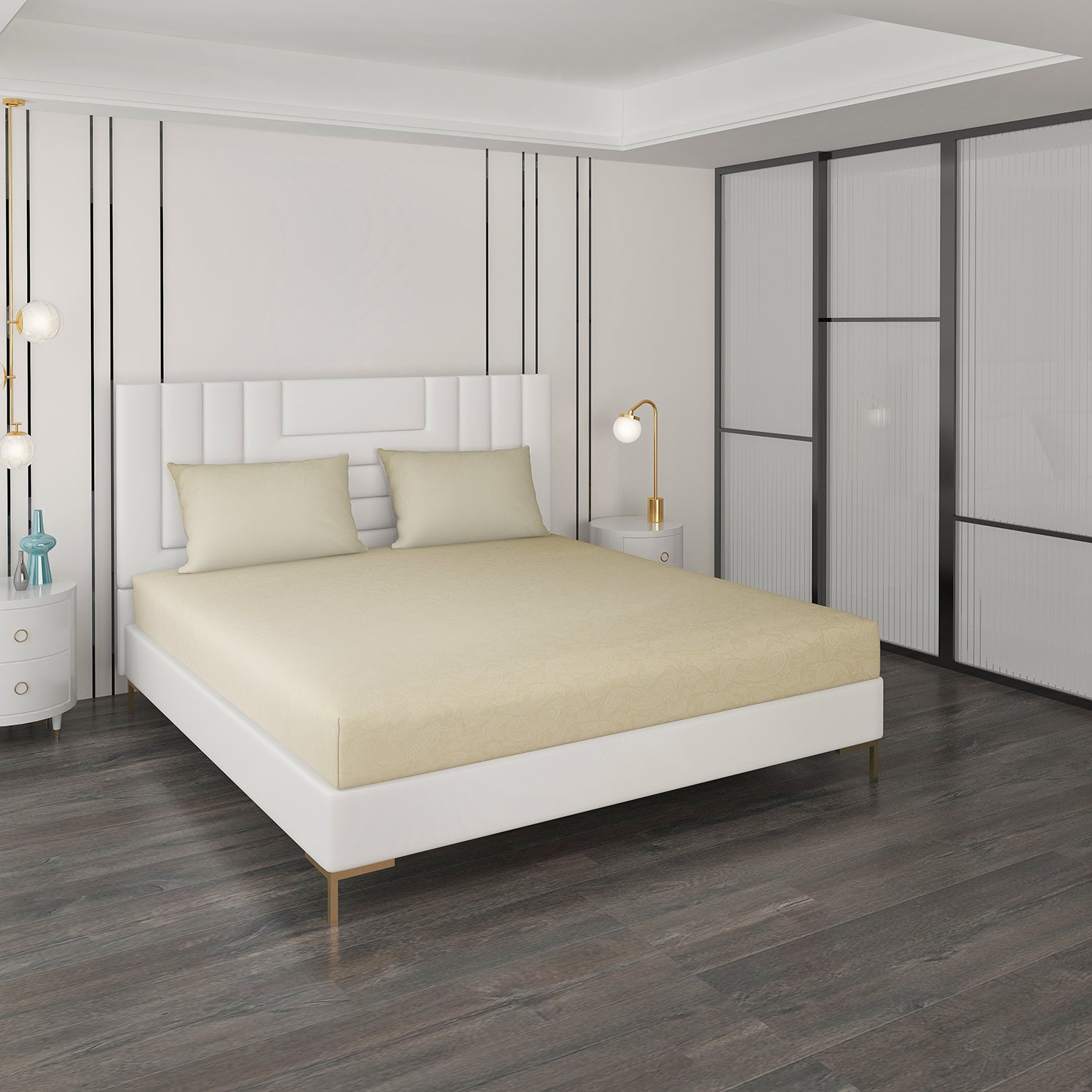 400 TC Cotton Double Bedsheet with 2 Pillow Covers