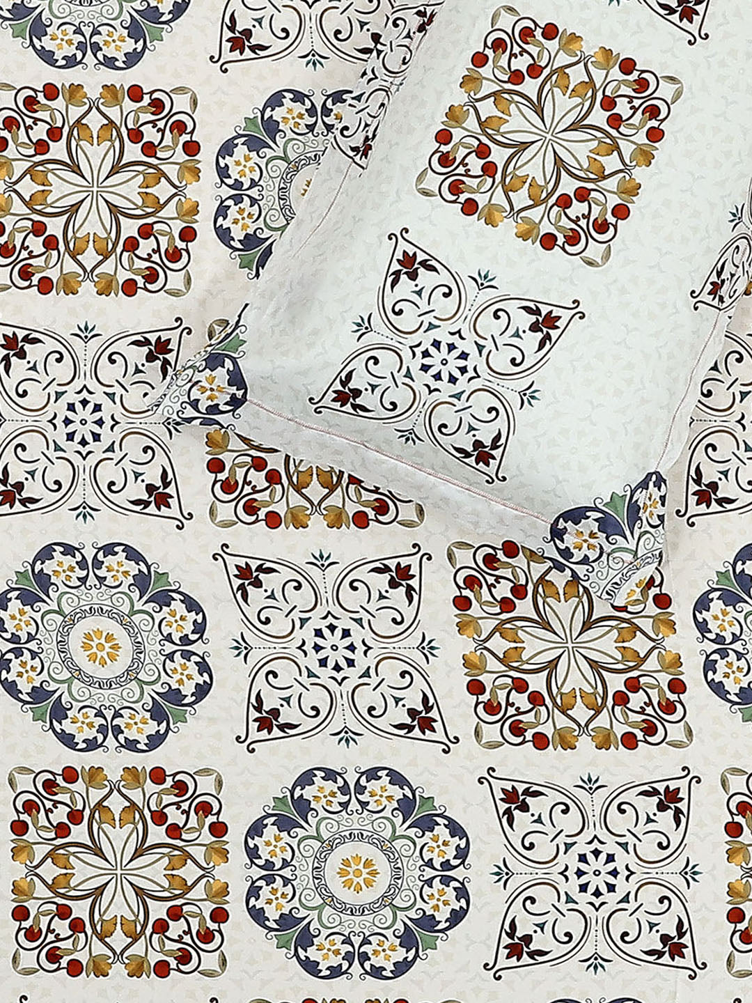 300 TC Cotton Double Bed 1 Bedsheet with 2 Pillow Covers (Morocan)