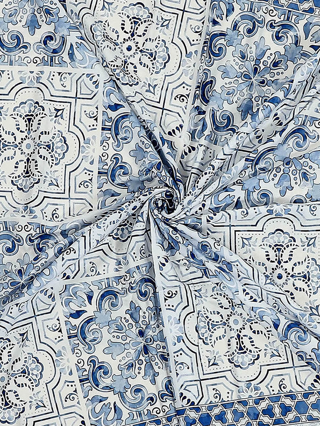 300 TC Cotton Double Bed 1 Bedsheet with 2 Pillow Covers (Morocan)