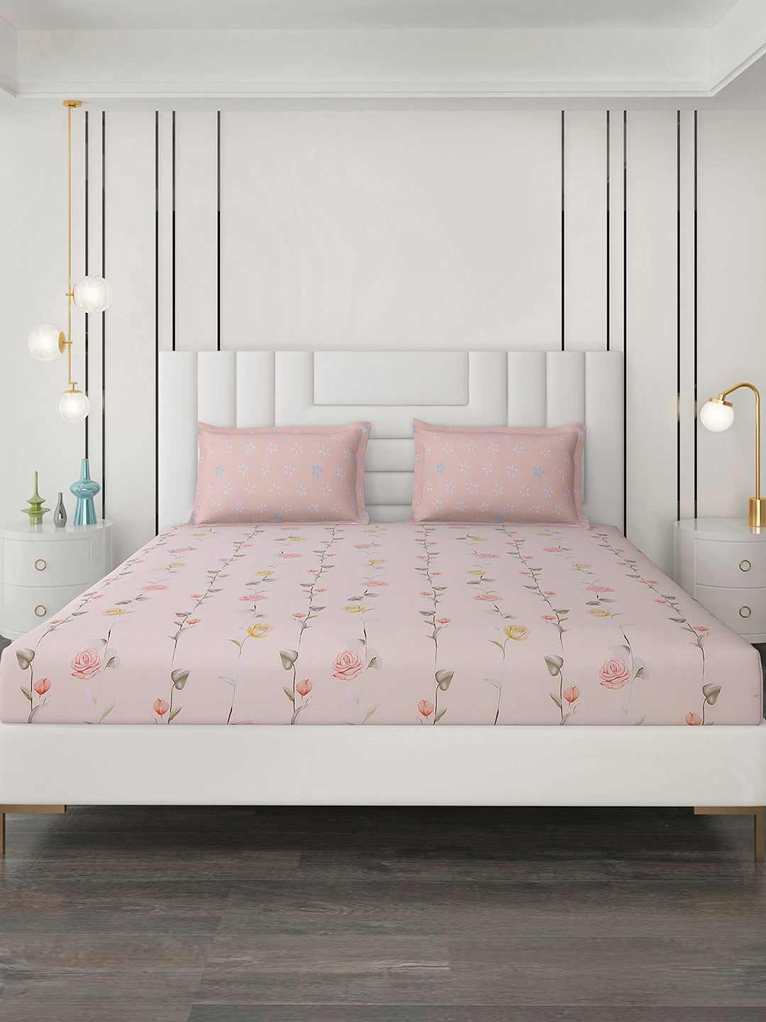 200 TC Cotton Double Bedsheet with 2 Pillow Covers