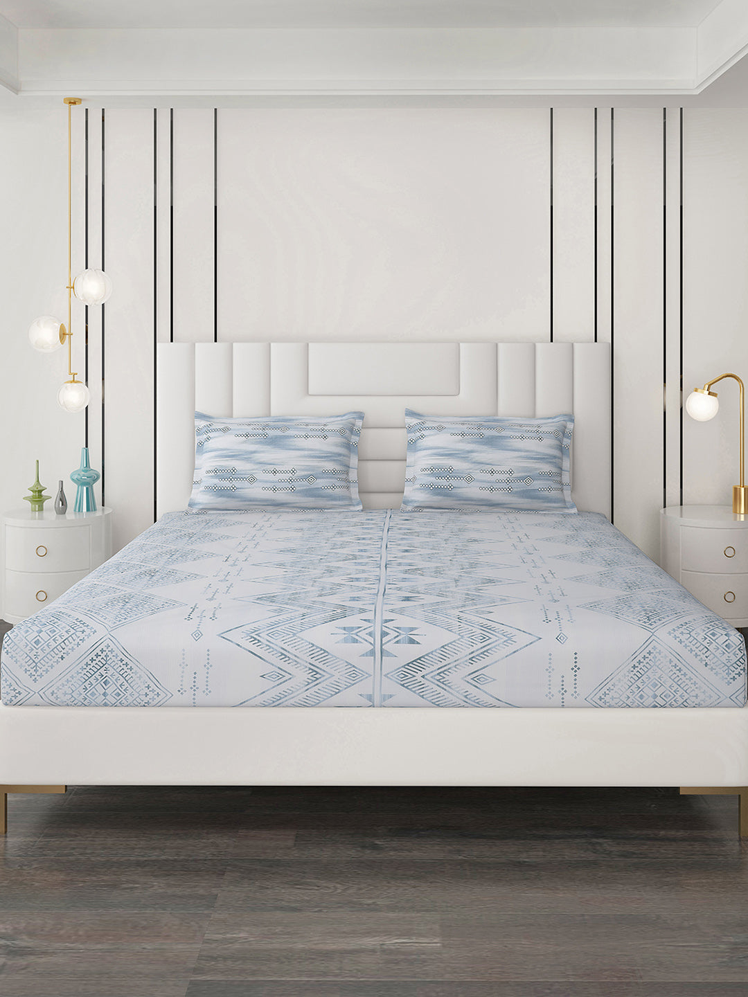 144 TC Cotton Double Bedsheet with 2 Pillow Covers