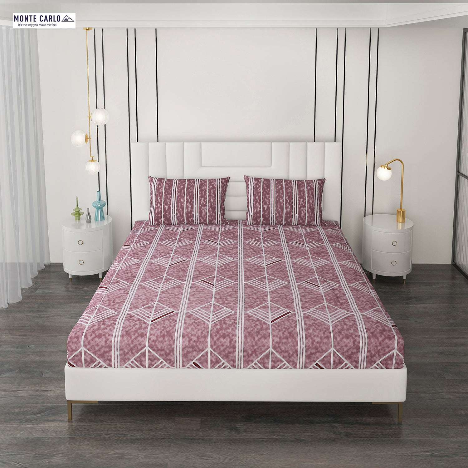 144 TC Cotton Double Bedsheet with 2 Pillow Covers