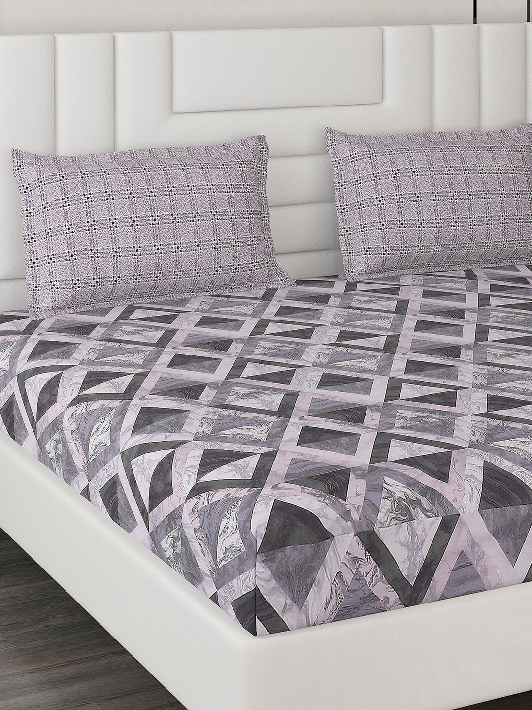 144 TC Cotton Double Bedsheet with 2 Pillow Covers
