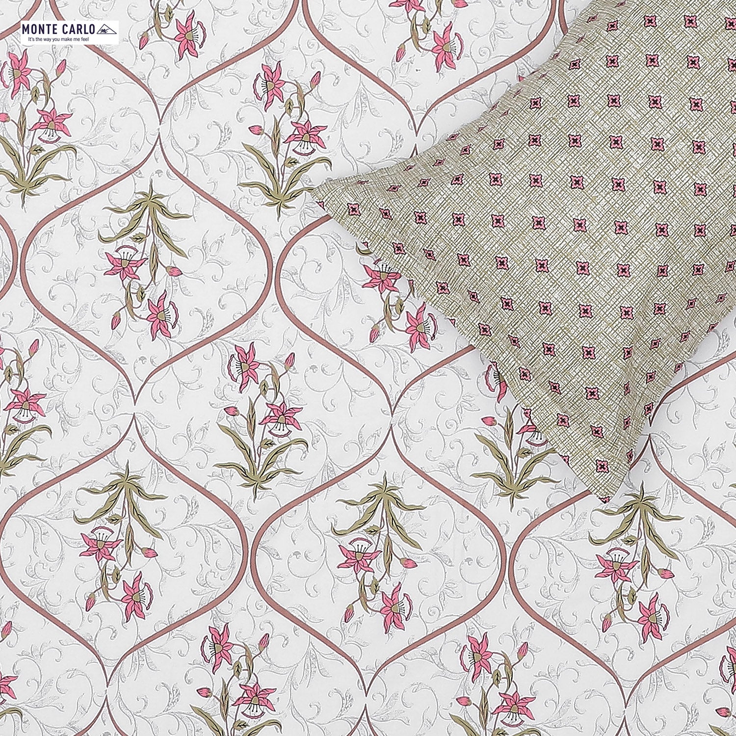 144 TC Cotton Double Bedsheet with 2 Pillow Covers