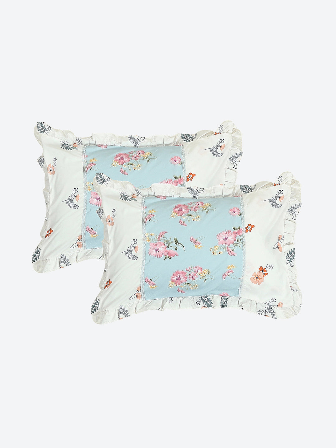 130 GSM Polyester Double Bed 1 Bedsheet with 2 Pillow Covers (Vibrant)