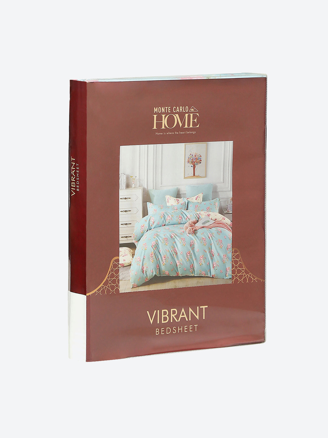 130 GSM Polyester Double Bed 1 Bedsheet with 2 Pillow Covers (Vibrant)