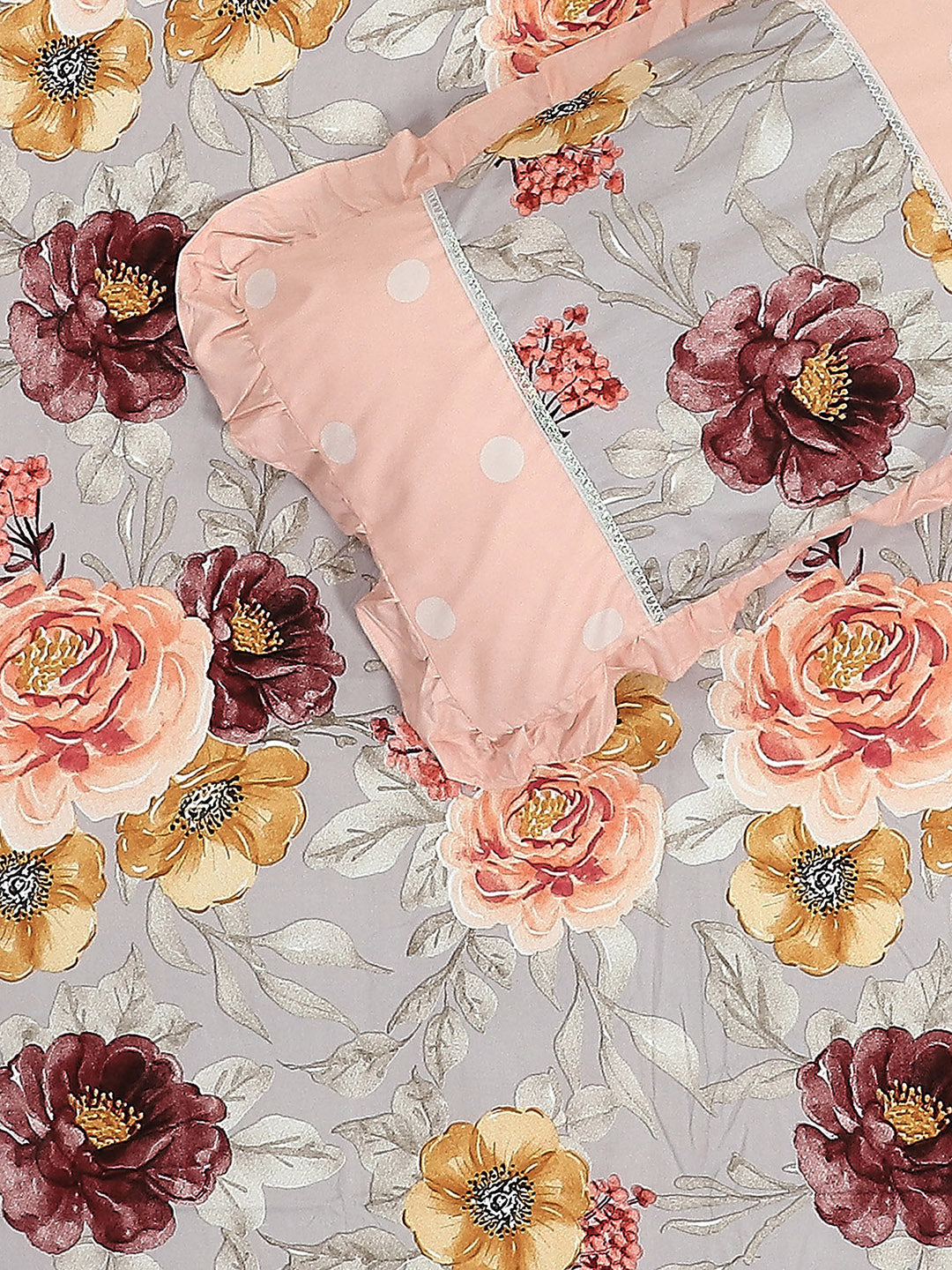 130 GSM Polyester Double Bed 1 Bedsheet with 2 Pillow Covers (Vibrant)