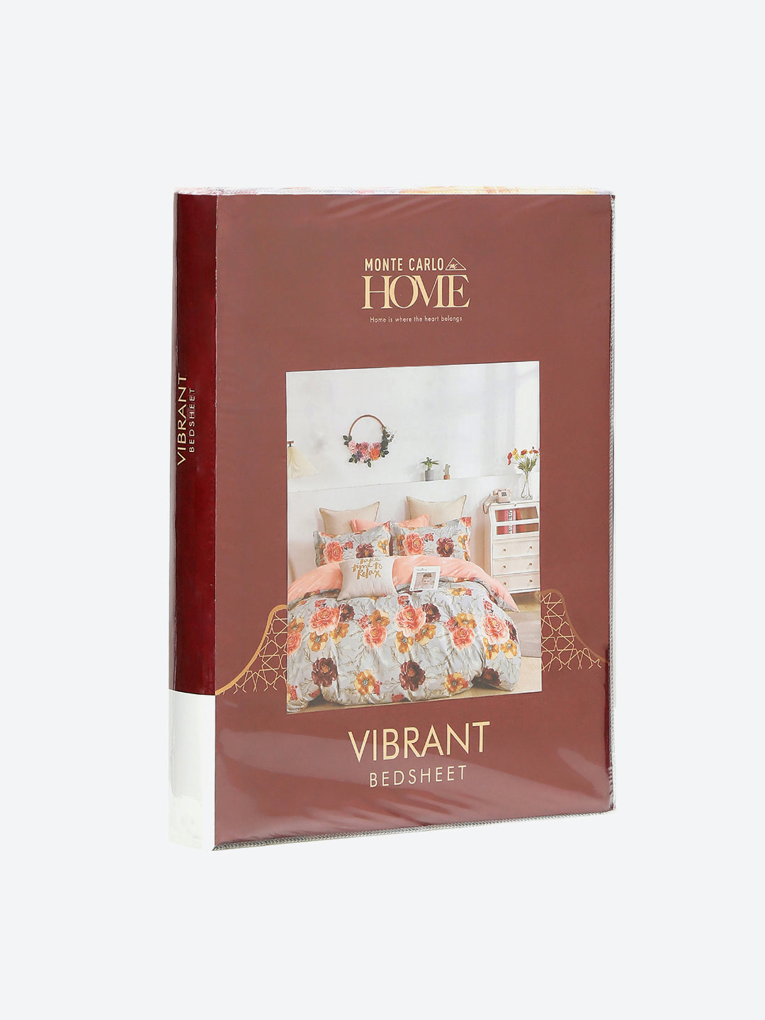 130 GSM Polyester Double Bed 1 Bedsheet with 2 Pillow Covers (Vibrant)