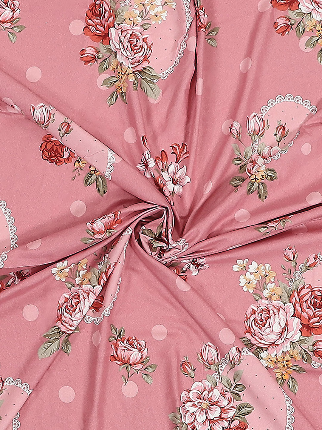 130 GSM Polyester Double Bed 1 Bedsheet with 2 Pillow Covers (Vibrant)