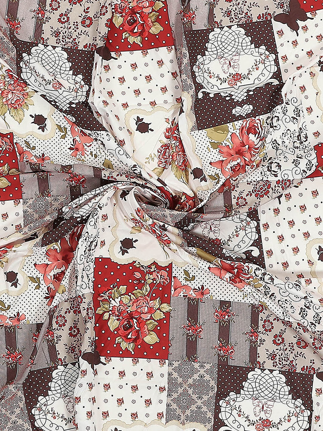 130 GSM Polyester Double Bed 1 Bedsheet with 2 Pillow Covers (Vibrant)