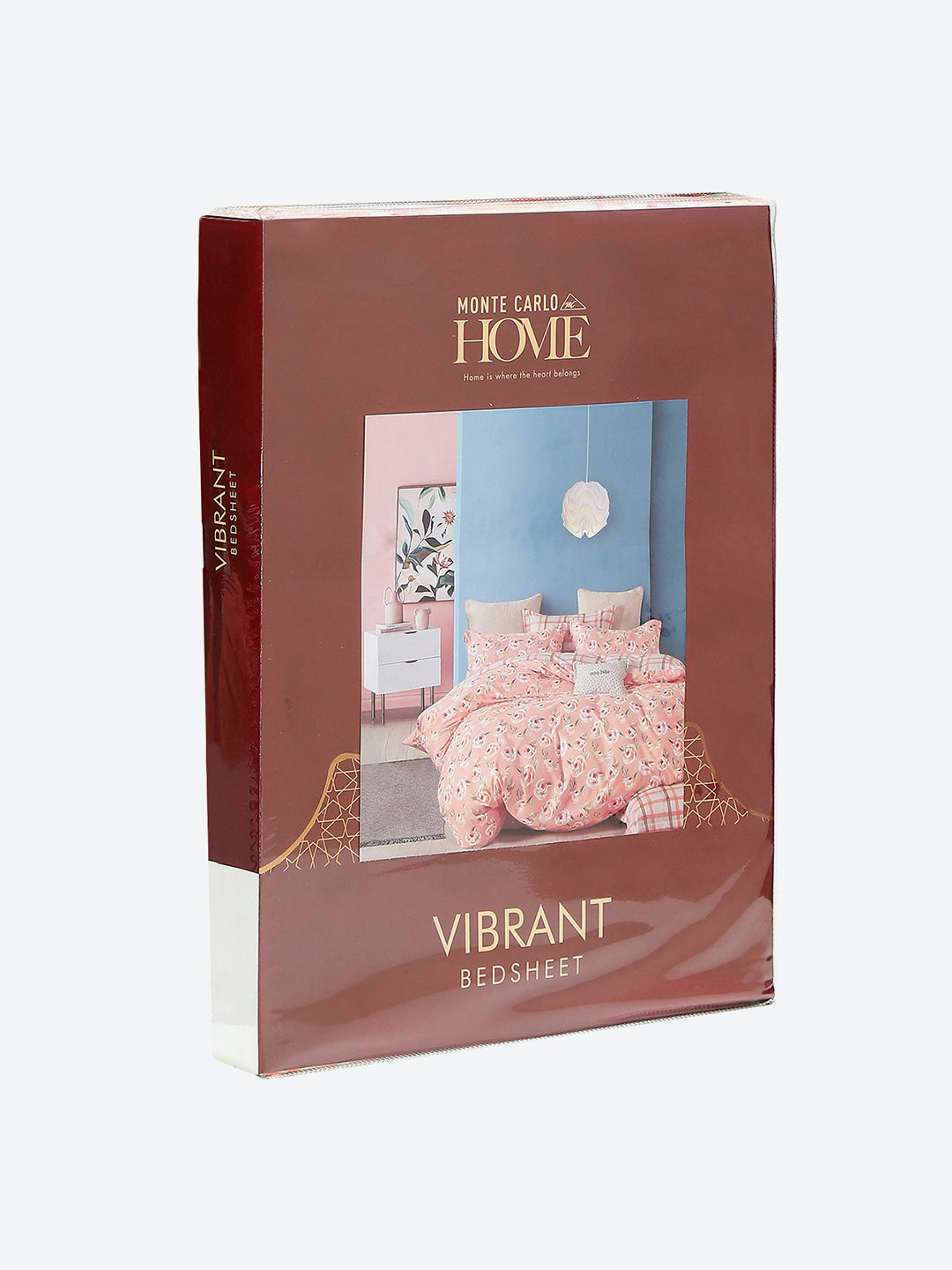 130 GSM Polyester Double Bed 1 Bedsheet with 2 Pillow Covers (Vibrant)