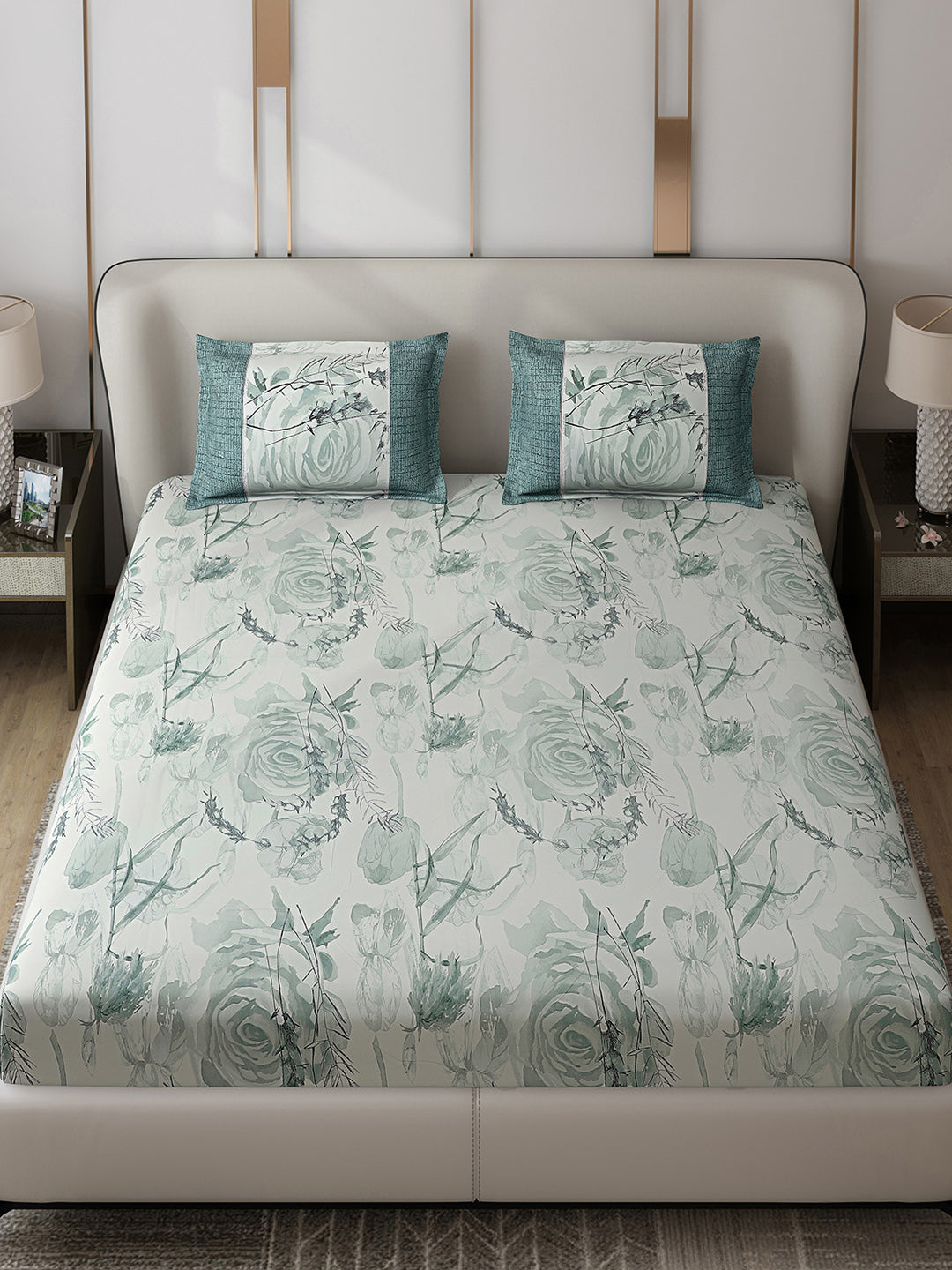 130 GSM Polyester Double Bed 1 Bedsheet with 2 Pillow Covers (Vibrant)