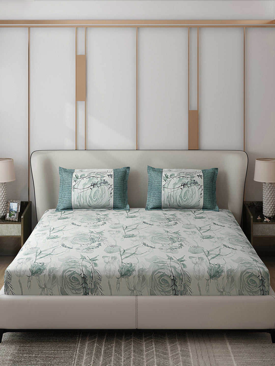 130 GSM Polyester Double Bed 1 Bedsheet with 2 Pillow Covers (Vibrant)