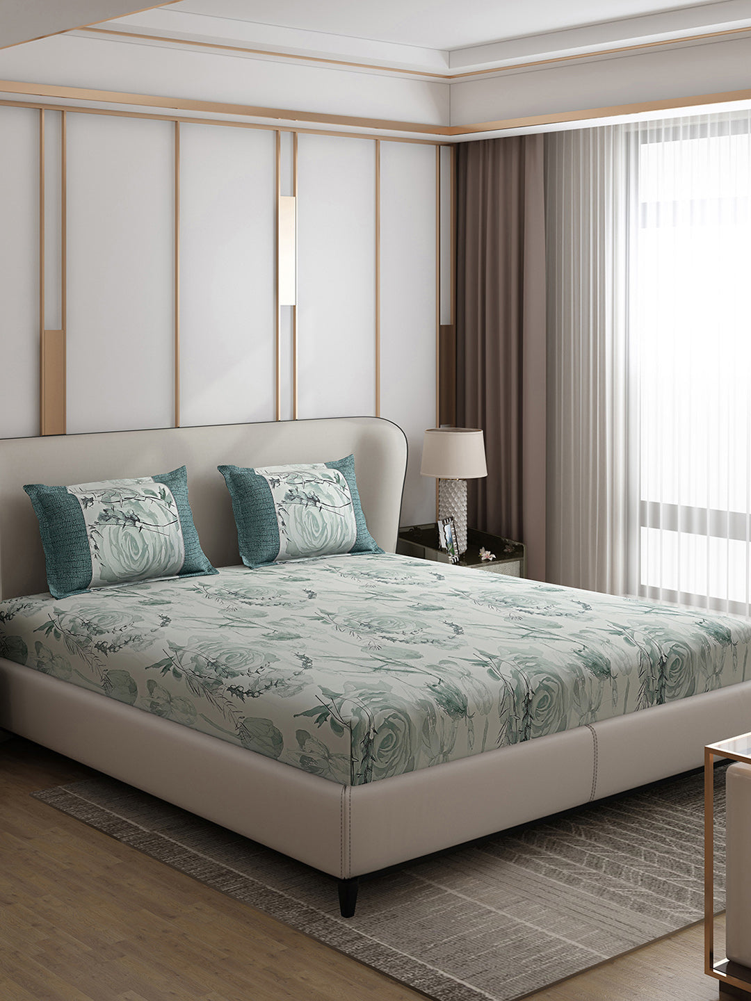 130 GSM Polyester Double Bed 1 Bedsheet with 2 Pillow Covers (Vibrant)