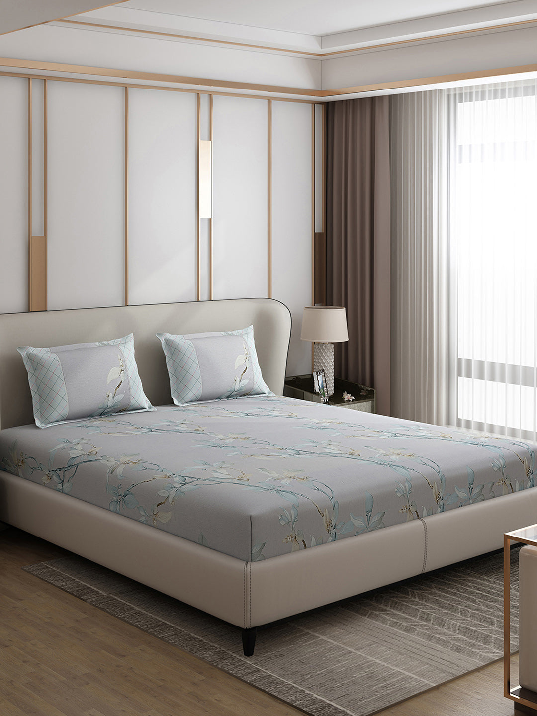 130 GSM Polyester Double Bed 1 Bedsheet with 2 Pillow Covers (Vibrant)