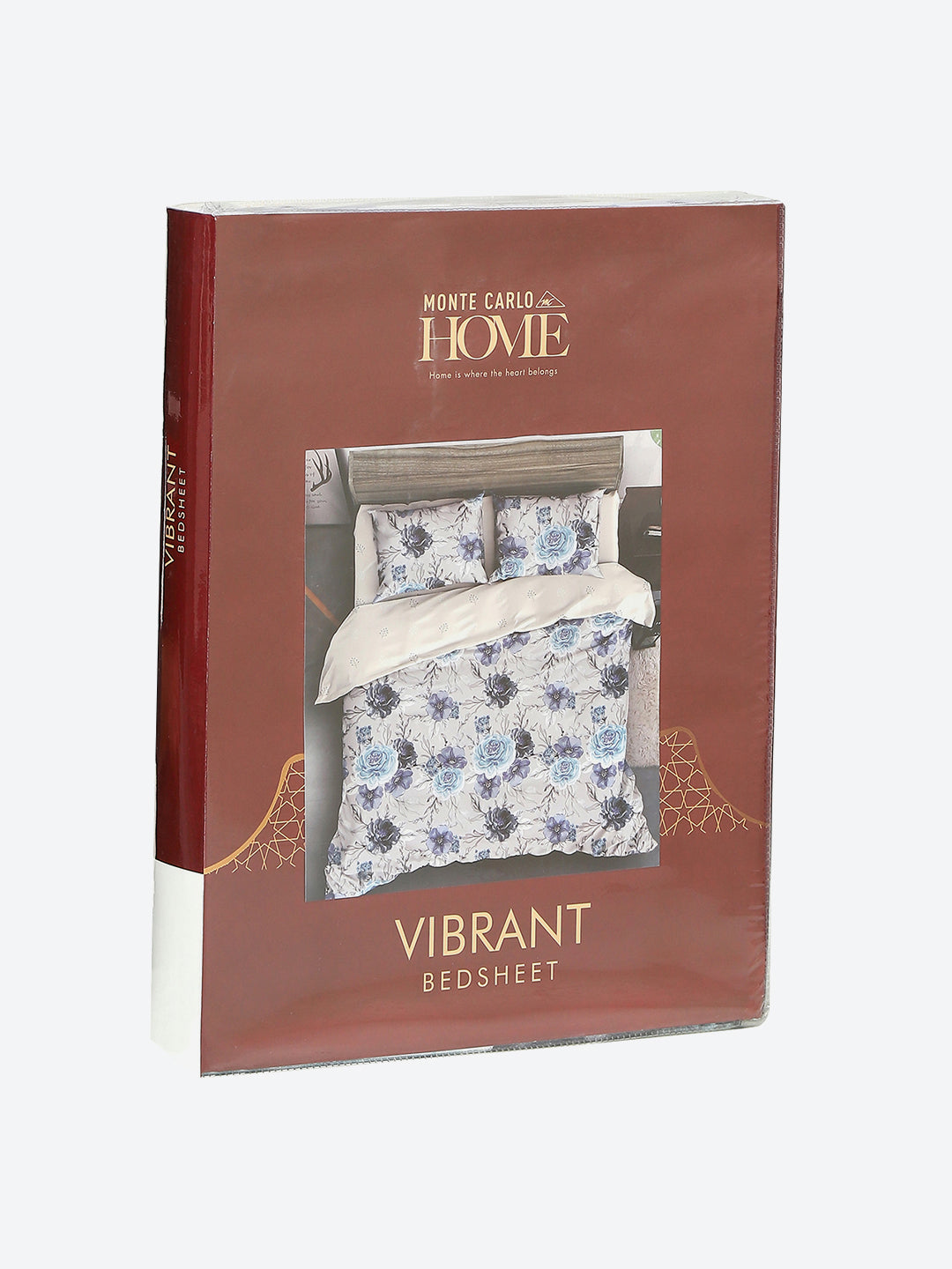 130 GSM Polyester Double Bed 1 Bedsheet with 2 Pillow Covers (Vibrant)