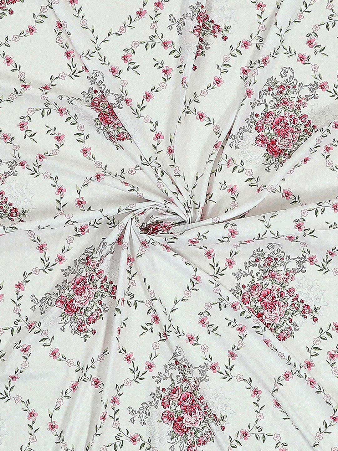 130 GSM Polyester Double Bed 1 Bedsheet with 2 Pillow Covers (Vibrant)