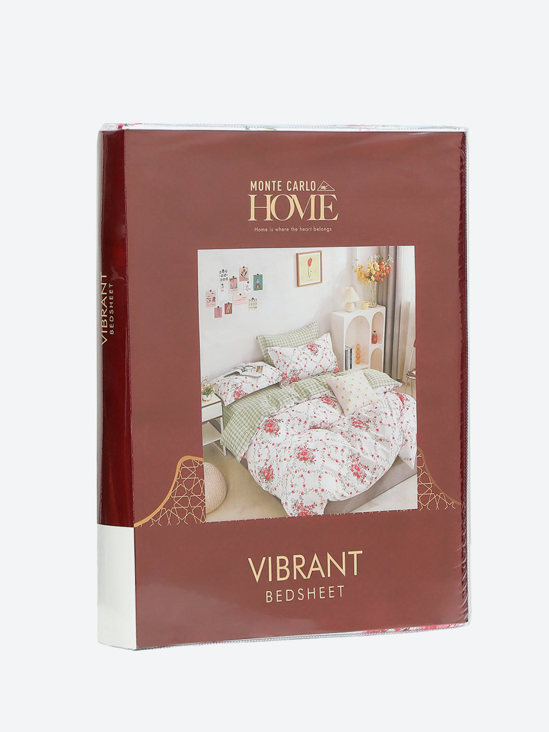 130 GSM Polyester Double Bed 1 Bedsheet with 2 Pillow Covers (Vibrant)