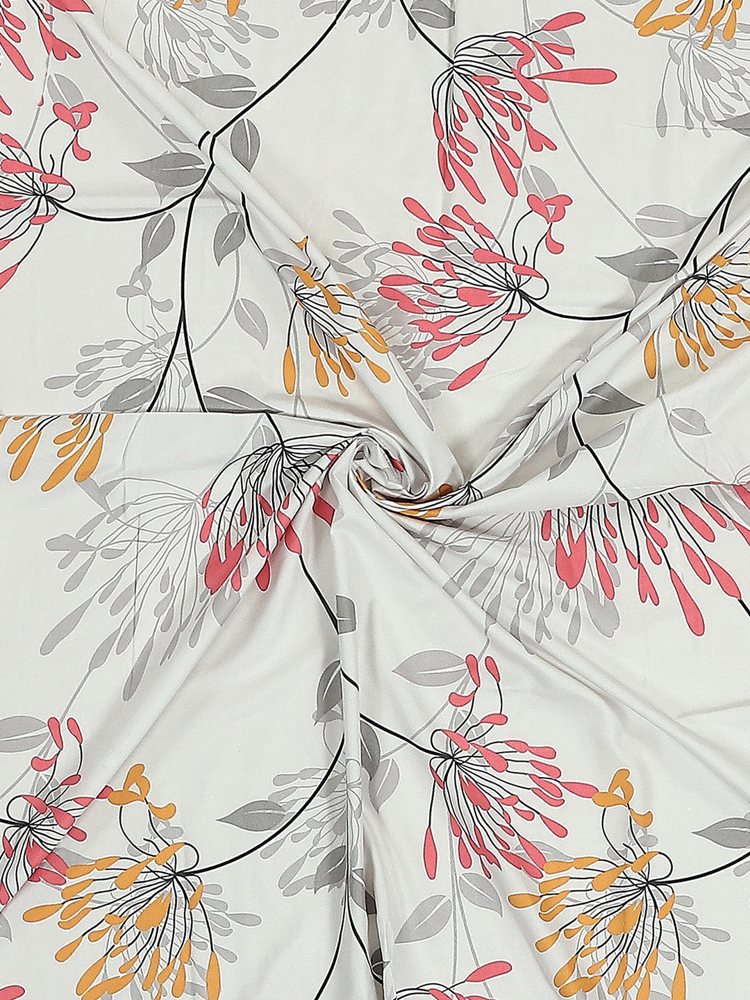 130 GSM Polyester Double Bed 1 Bedsheet with 2 Pillow Covers (Vibrant)