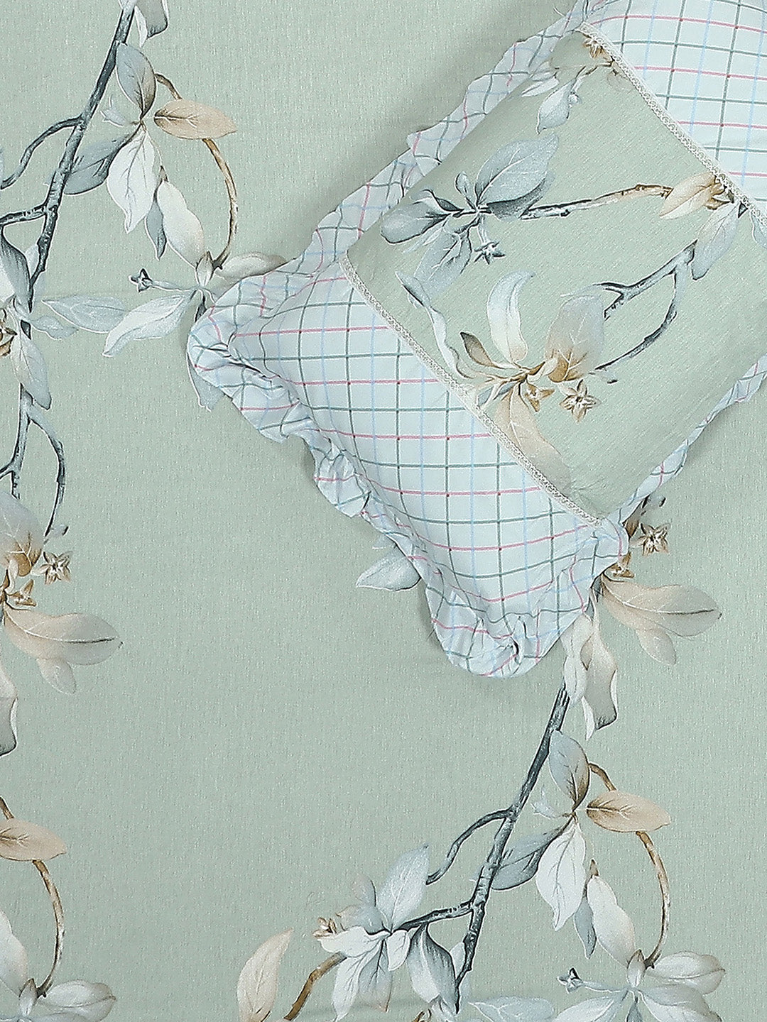 130 GSM Polyester Double Bed 1 Bedsheet with 2 Pillow Covers (Vibrant)