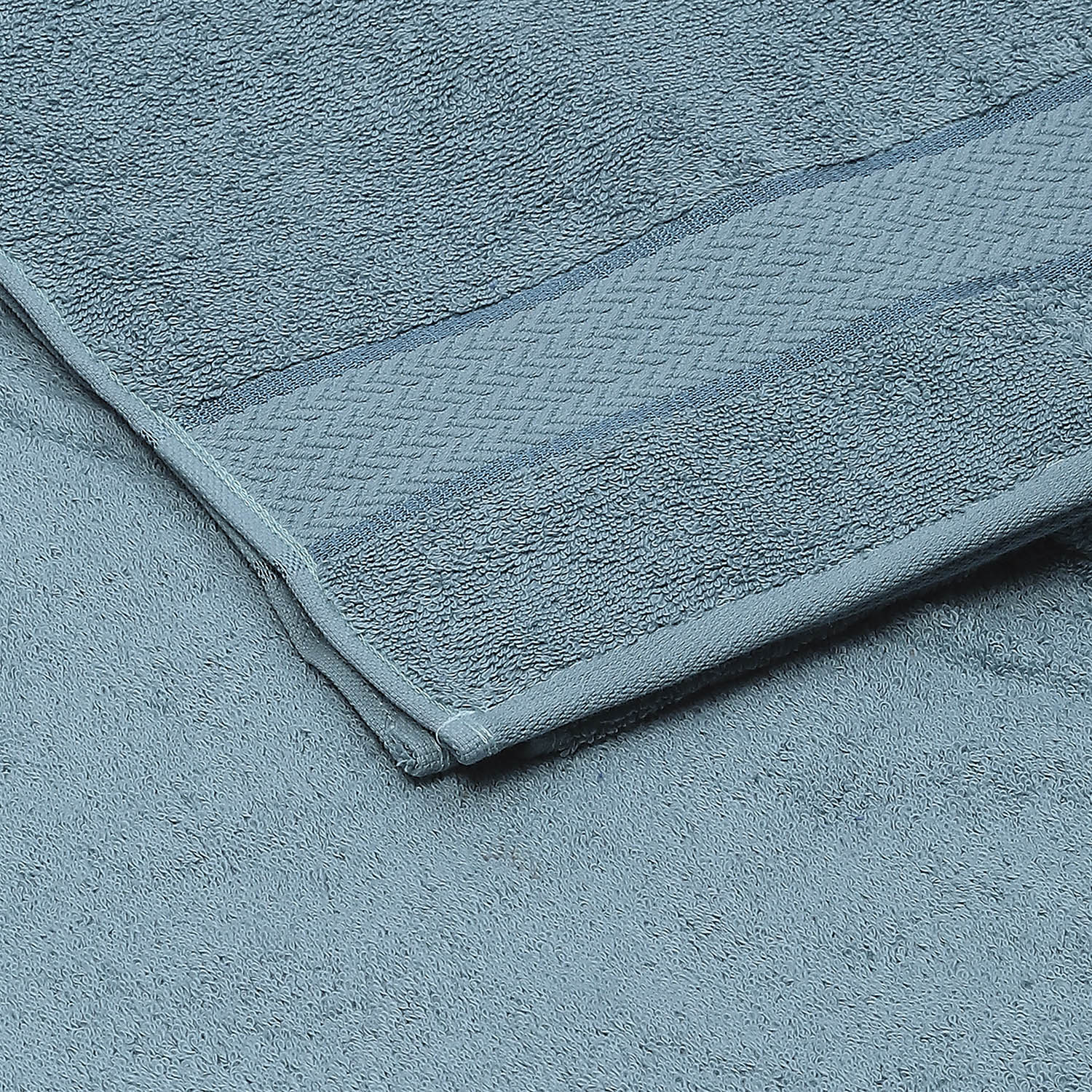 Blue Cotton 450 GSM Bath Towel