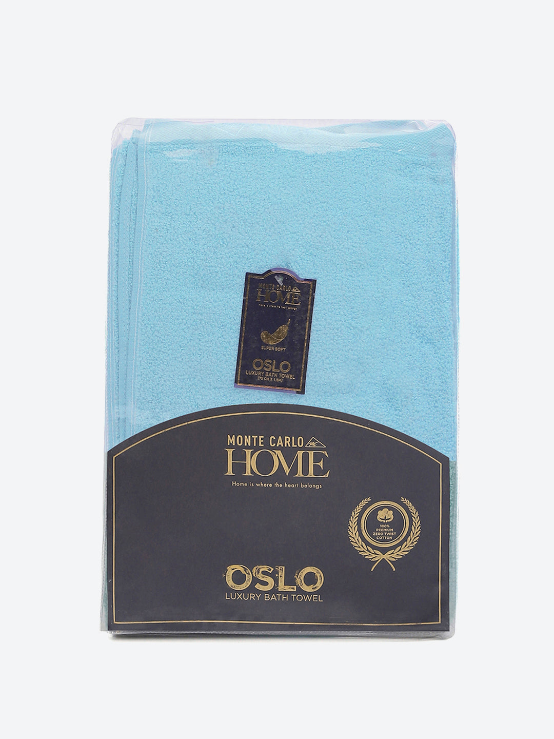 Turquoise Blue Solid Pure Cotton 350 GSM Bath Towel (Oslo)