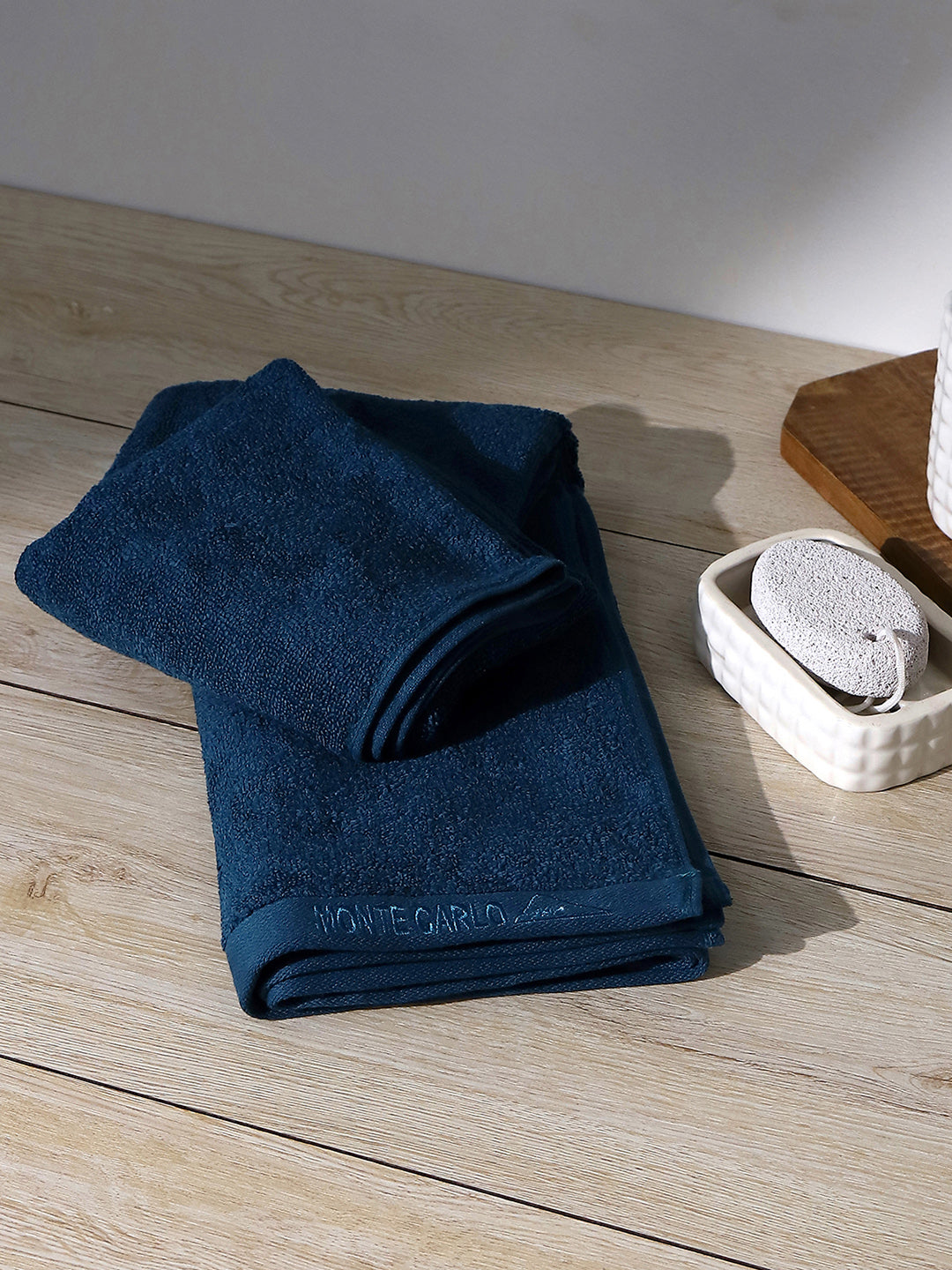 Teal Blue Solid Pure Cotton 350 GSM Bath Towel (Oslo)