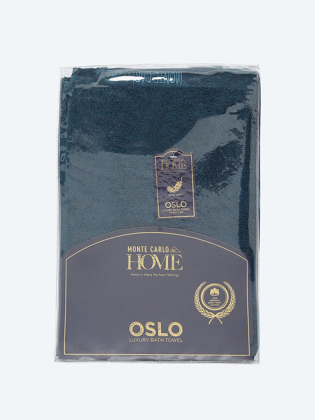 Teal Blue Solid Pure Cotton 350 GSM Bath Towel (Oslo)