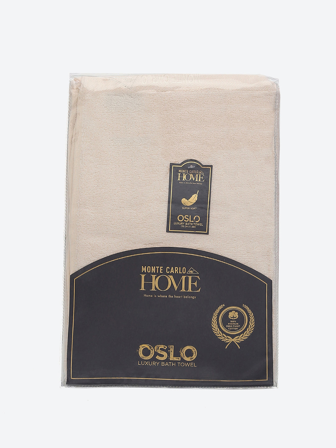 Cream Solid Pure Cotton 350 GSM Bath Towel (Oslo)