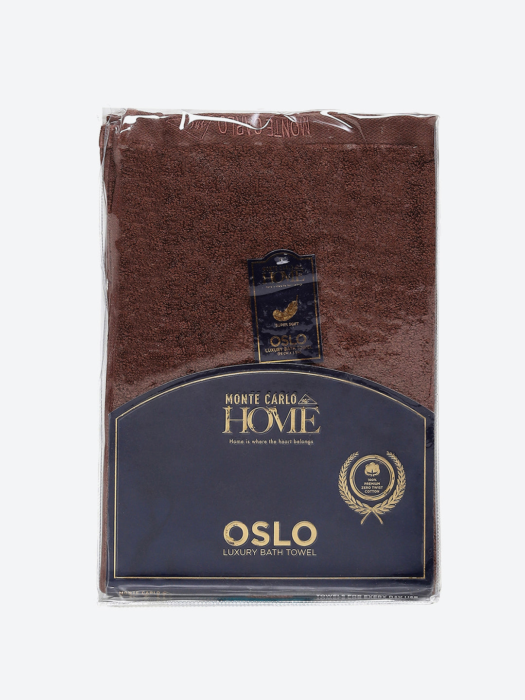 Brown Solid Pure Cotton 350 GSM Bath Towel (Oslo)