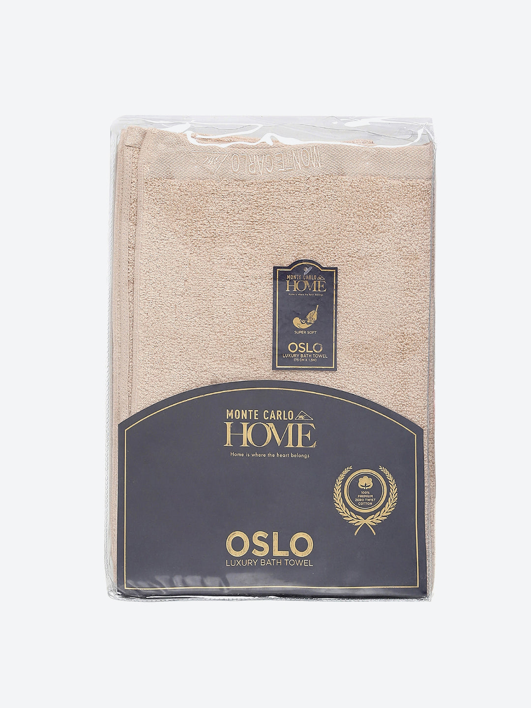 Peach Solid Pure Cotton 350 GSM Bath Towel (Oslo)