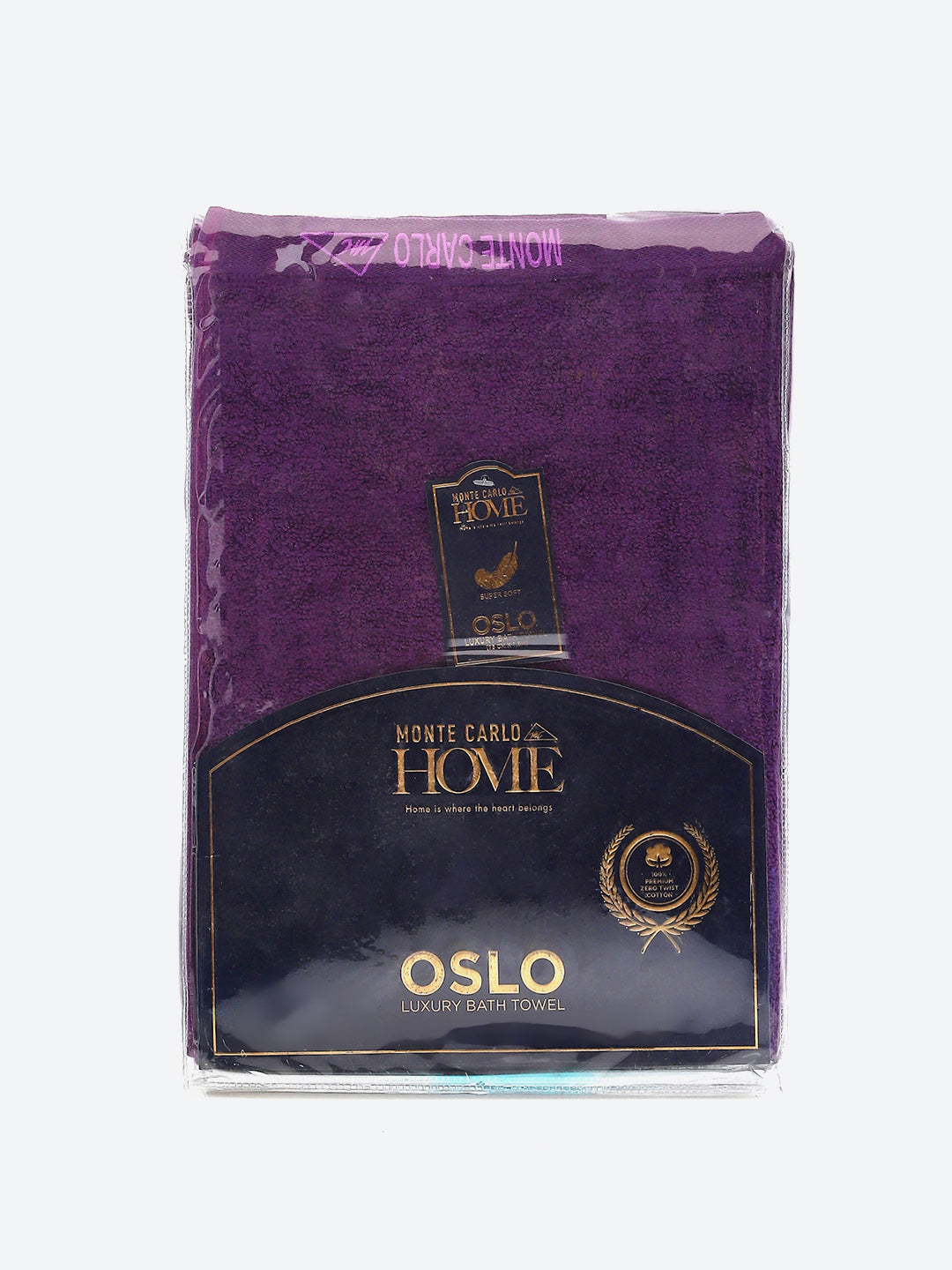 Purple Solid Pure Cotton 350 GSM Bath Towel (Oslo)