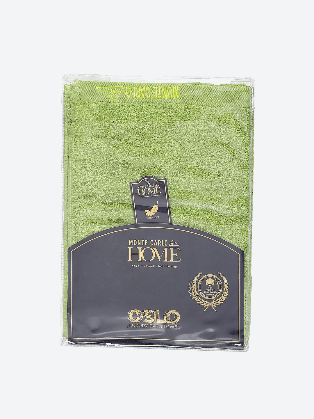 Green Solid Pure Cotton 350 GSM Bath Towel (Oslo)