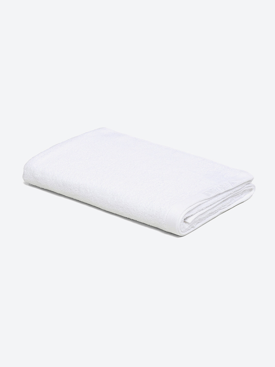 White Solid Pure Cotton 350 GSM Bath Towel (Oslo)