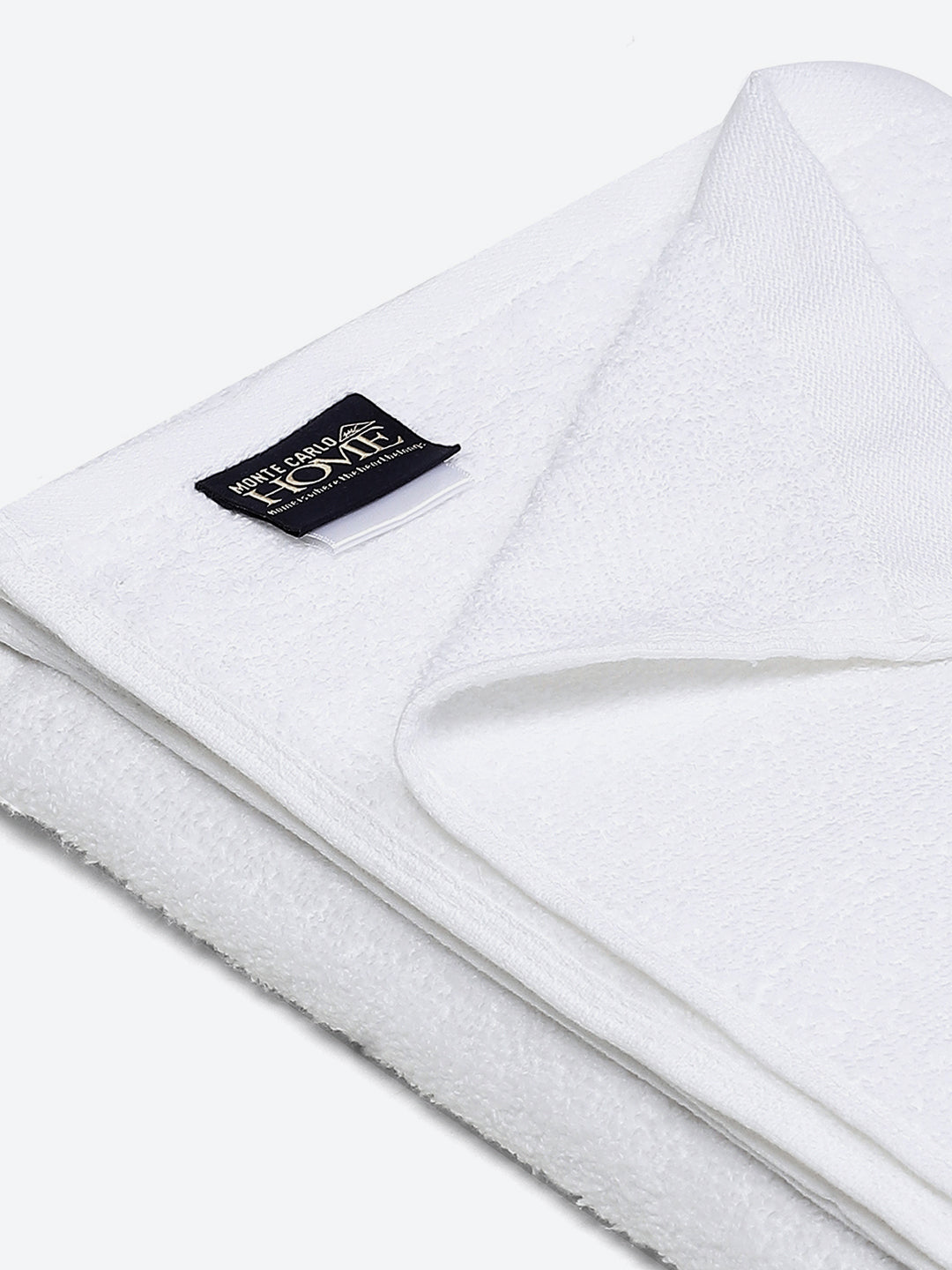 White Solid Pure Cotton 350 GSM Bath Towel (Oslo)